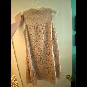 Excellent used condition, tan lace midi dress.